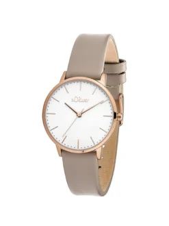 s.Oliver Damen Armbanduhr - Modern Basics in braun