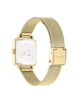 s.Oliver Damen Armbanduhr - Square Time in gold