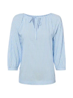 s.Oliver Damen Blusenshirt in hellblau weiß