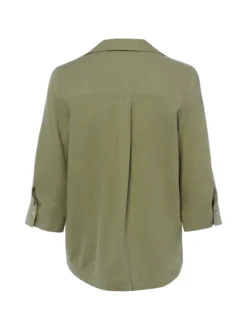s.Oliver Damen Blusenshirt mit Leinen in oliv