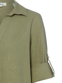 s.Oliver Damen Blusenshirt mit Leinen in oliv
