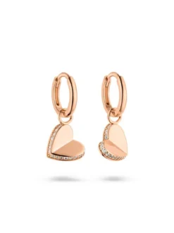 s.Oliver Damen Creolen - Folded Heart in roségold