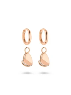 s.Oliver Damen Creolen - Folded Heart in roségold
