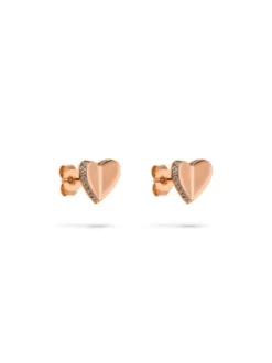 s.Oliver Damen Ohrstecker - Folded Heart in roségold