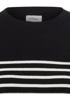 s.Oliver Damen Pullover in schwarz weiß - Ärmel: langarm