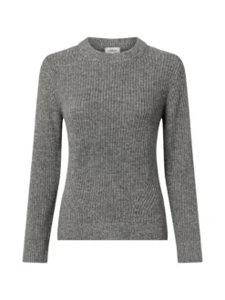 s.Oliver Damen Strickpullover mit Wollanteil in grau