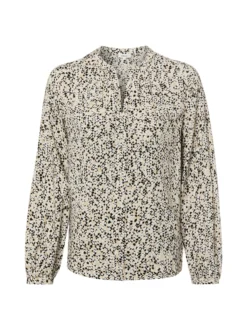 s.Oliver Damen Tunikabluse in beige schwarz