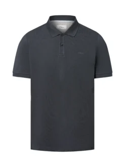 s.Oliver Herren Poloshirt in anthrazit - Ärmel: kurzarm