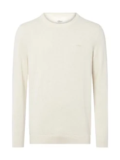 s.Oliver Herren Pullover in ecru - Ausschnitt: Rundhals