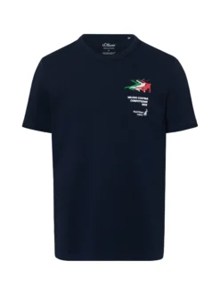 s.Oliver Herren T-Shirt in marine - Ausschnitt: Rundhals