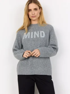 soyaconcept® Damen Strickpullover - SC-Audrey in grau silber
