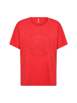 soyaconcept® Damen T-Shirt in rot - Ausschnitt: Rundhals
