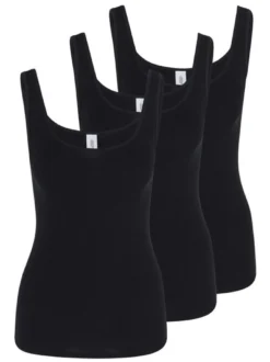 SPEIDEL Damen Unterhemd - 3er Pack bio.cotton in schwarz