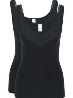 SPEIDEL Damen Unterhemd - 2er-Pack Natalie in schwarz