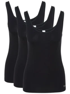 SPEIDEL Damen Unterhemd - 3er-Pack Bambus in schwarz