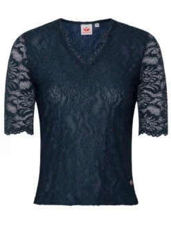 Spieth & Wenksy Damen Dirndlbluse - Arktis in blau