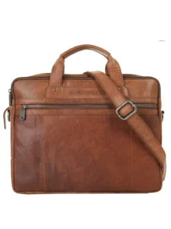 Spikes & Sparrow Unisex Businesstasche in cognac