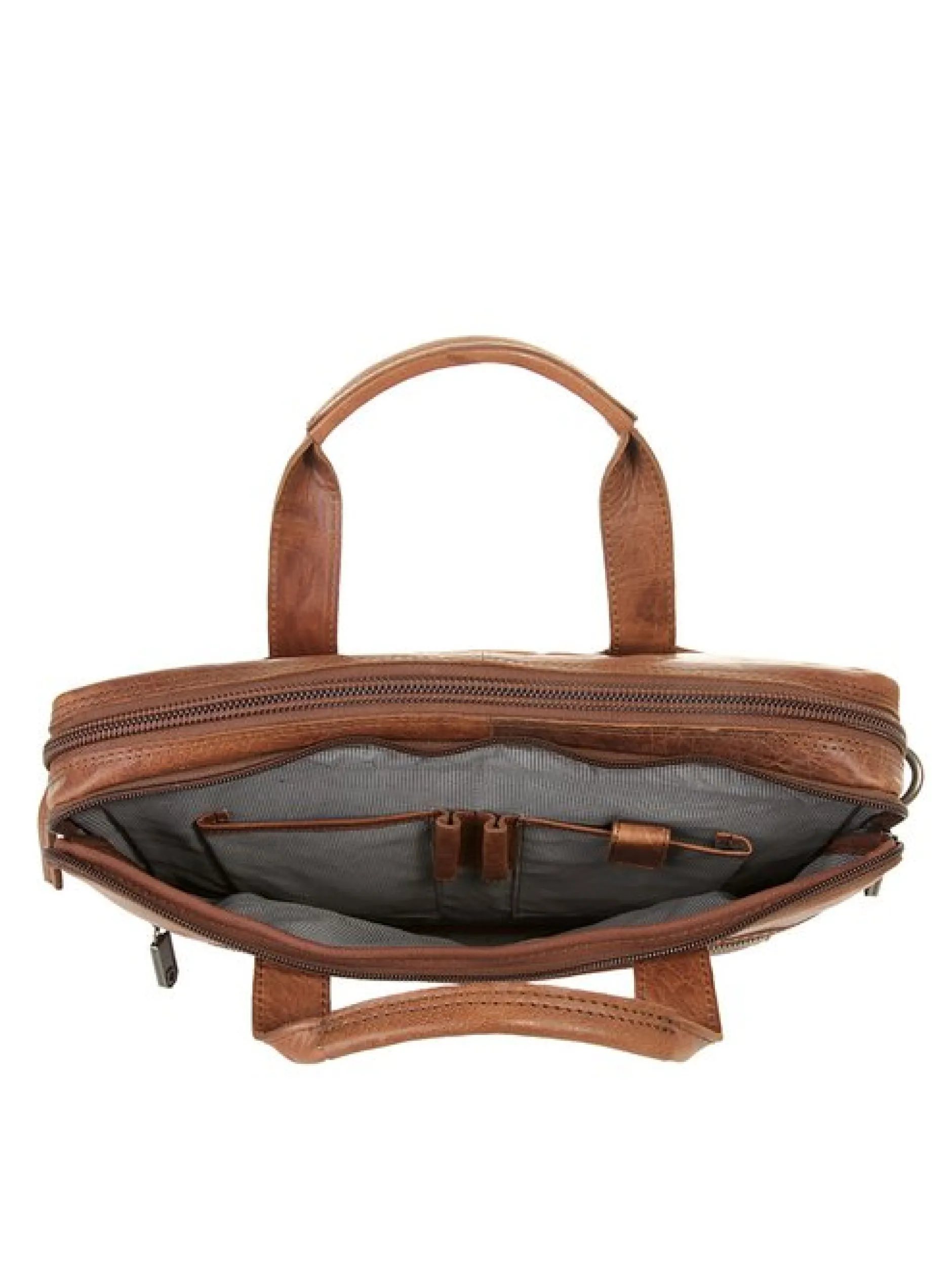 Spikes & Sparrow Unisex Businesstasche in cognac