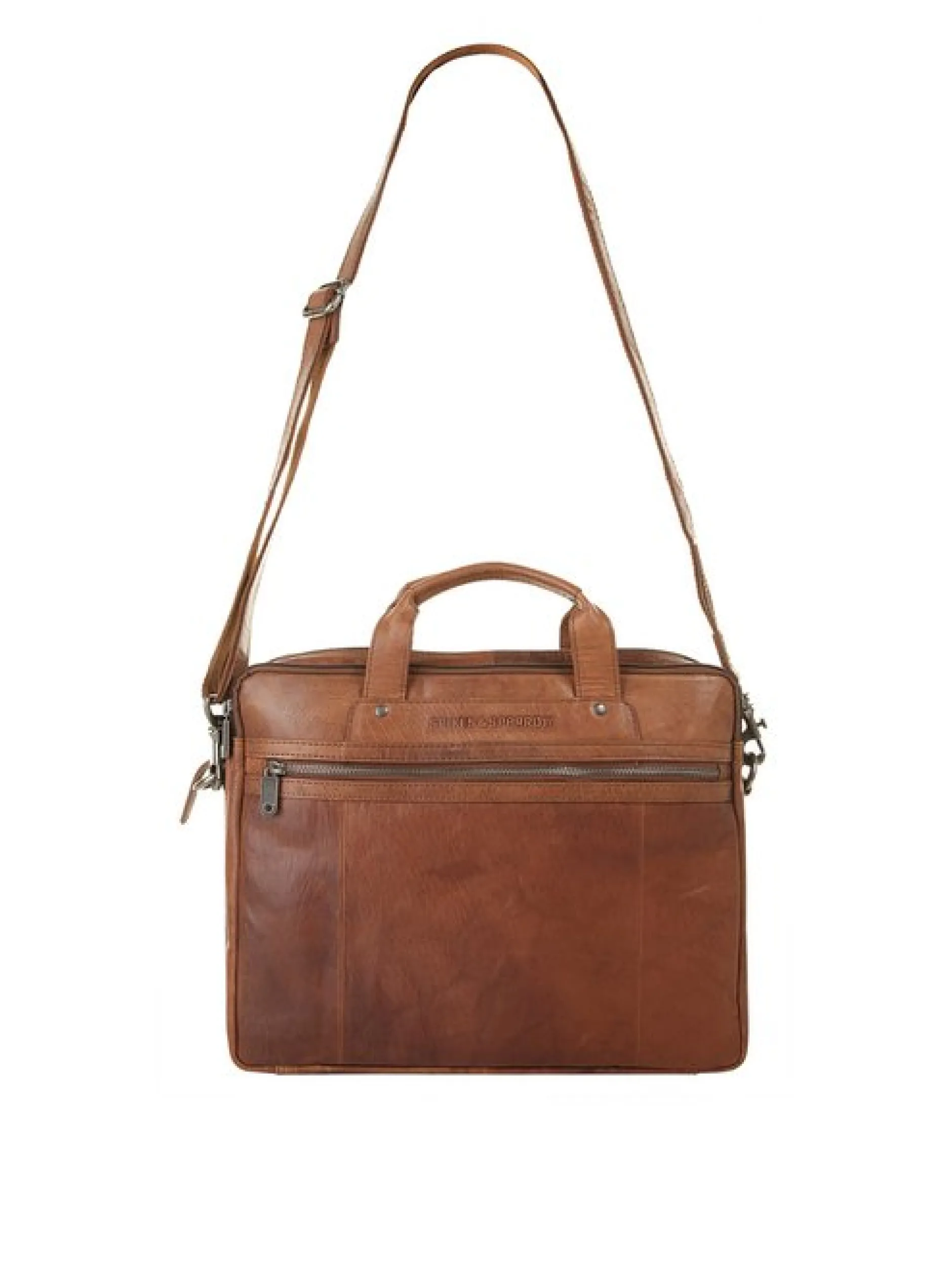 Spikes & Sparrow Unisex Businesstasche in cognac
