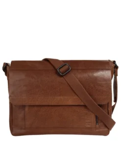 Spikes & Sparrow Unisex Messenger in cognac