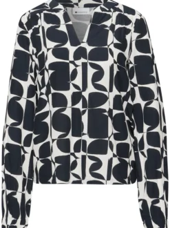 Street One Damen Blusenshirt in marine weiß