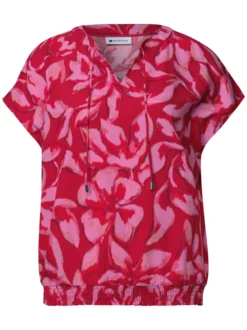 Street One Damen Blusentop in rot rosa - Ärmel: ohne Arm