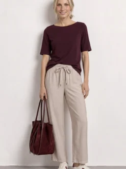 Street One Damen Hose in beige - Länge: lang