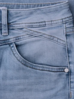 Street One Damen Jeans in light stone - Länge: verkürzt
