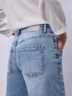 Street One Damen Jeans in light stone - Länge: verkürzt