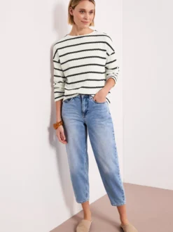 Street One Damen Langarmshirt in ecru marine