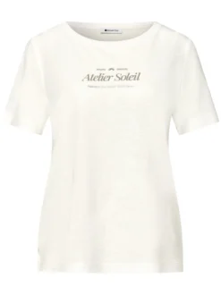 Street One Damen T-Shirt in ecru - Ausschnitt: Rundhals