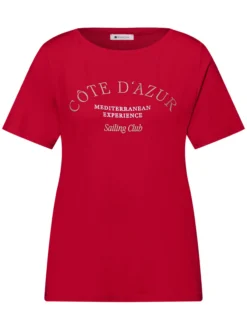 Street One Damen T-Shirt in rot - Ausschnitt: Rundhals