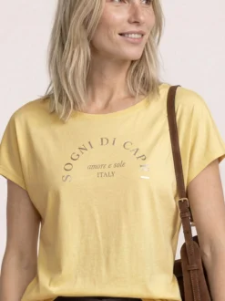 Street One Damen T-Shirt in vanille - Ärmel: extra kurz