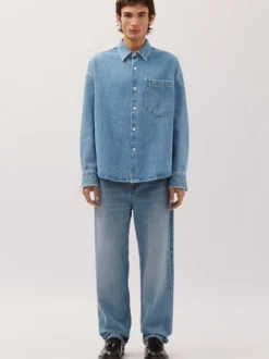 Studio Seidensticker Herren Fashion-Hemd - Oversized Fit in blau denim