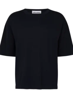 Studio Seidensticker Herren Strick T-Shirt - Regular Fit in schwarz