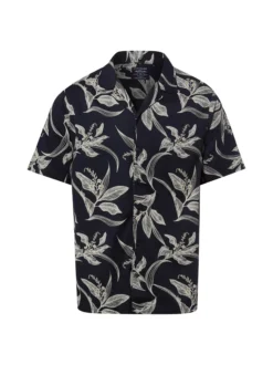 Superdry Herren Kurzarmhemd in marine ecru