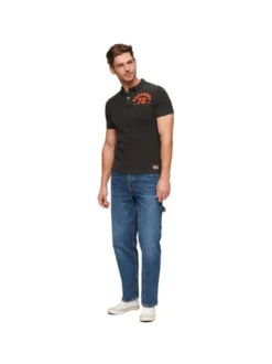 Superdry Herren Poloshirt in schwarz - Ärmel: kurzarm