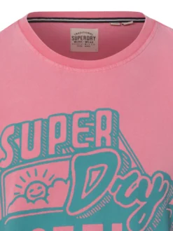 Superdry Herren T-Shirt in koralle - Ärmel: kurzarm