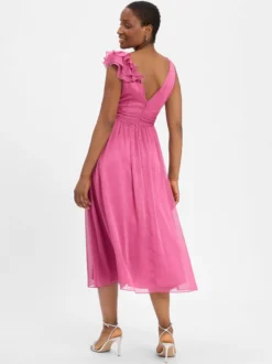 Swing Damen Abendkleid in himbeer - Ärmel: ohne Arm