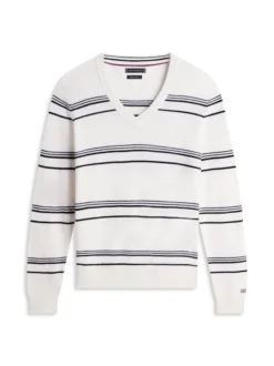 Tommy Hilfiger Tailored Herren Strickpullover in ecru schwarz