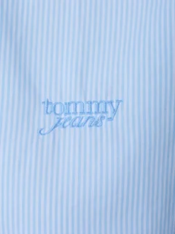Tommy Jeans Damen Hemdbluse in hellblau weiß