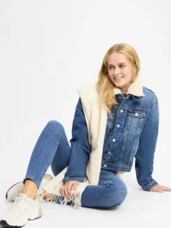 Tommy Jeans Damen 3-in-1 Jeansjacke in medium stone