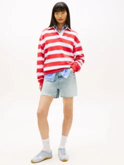 Tommy Jeans Damen Jeansshorts in bleached - Länge: kurz