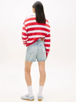Tommy Jeans Damen Jeansshorts in bleached - Länge: kurz