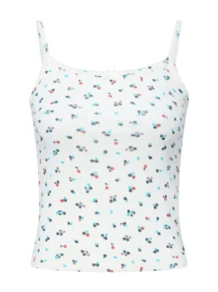 Tommy Jeans Damen Top in ecru blau - Ärmel: ohne Arm