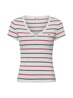 Tommy Jeans Damen T-Shirt in ecru mehrfarbig