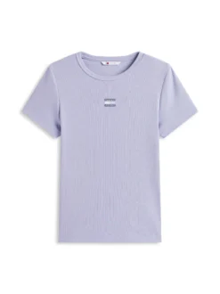 Tommy Jeans Damen T-Shirt in hellblau - Ärmel: kurzarm