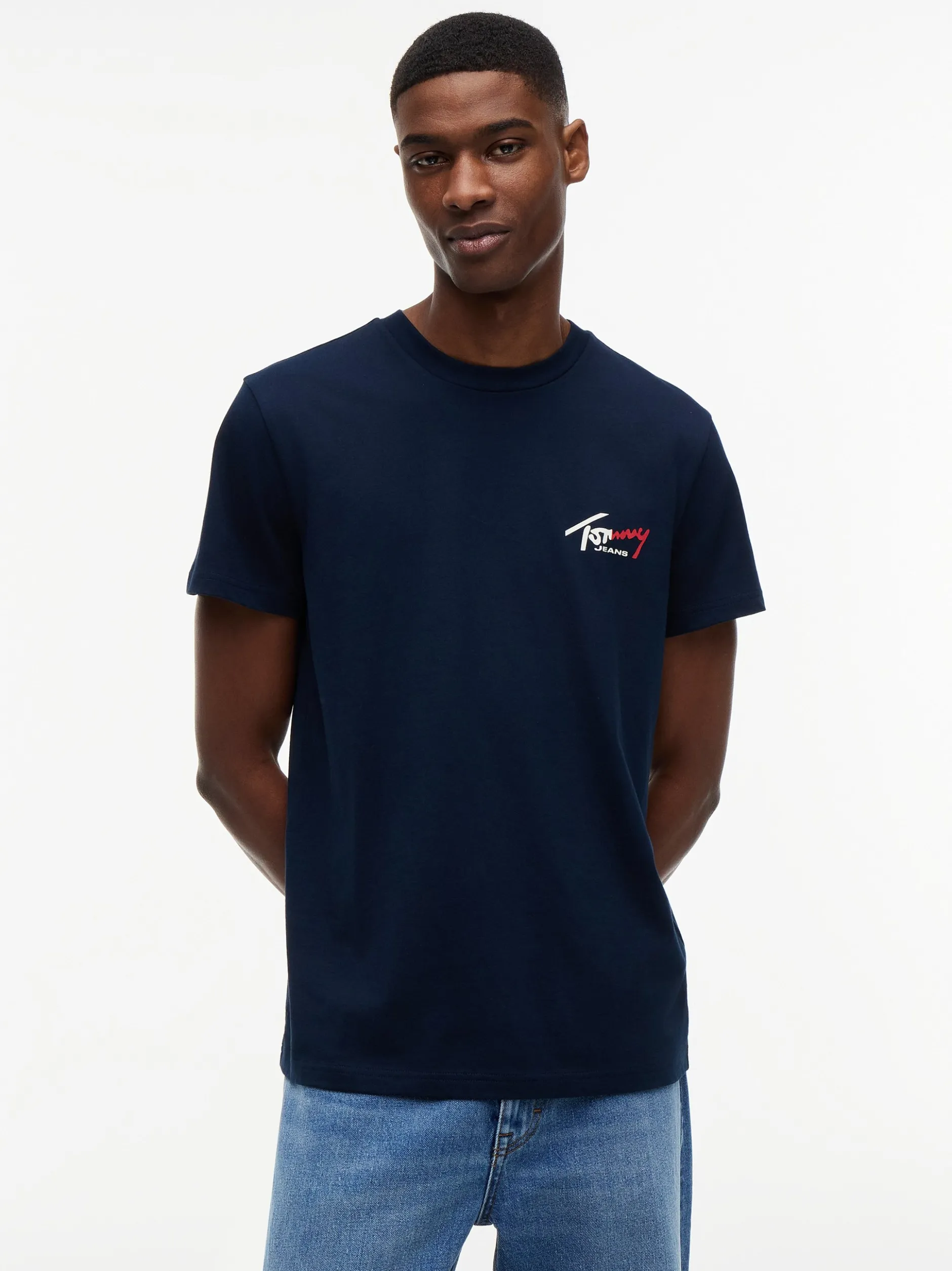 Tommy Jeans Herren T-Shirt in marine - Ärmel: kurzarm