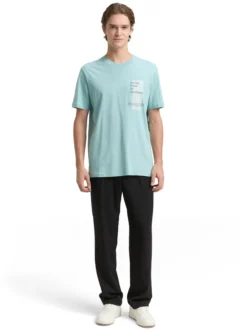 Tom Tailor Denim Herren T-Shirt in mint - Ärmel: kurzarm