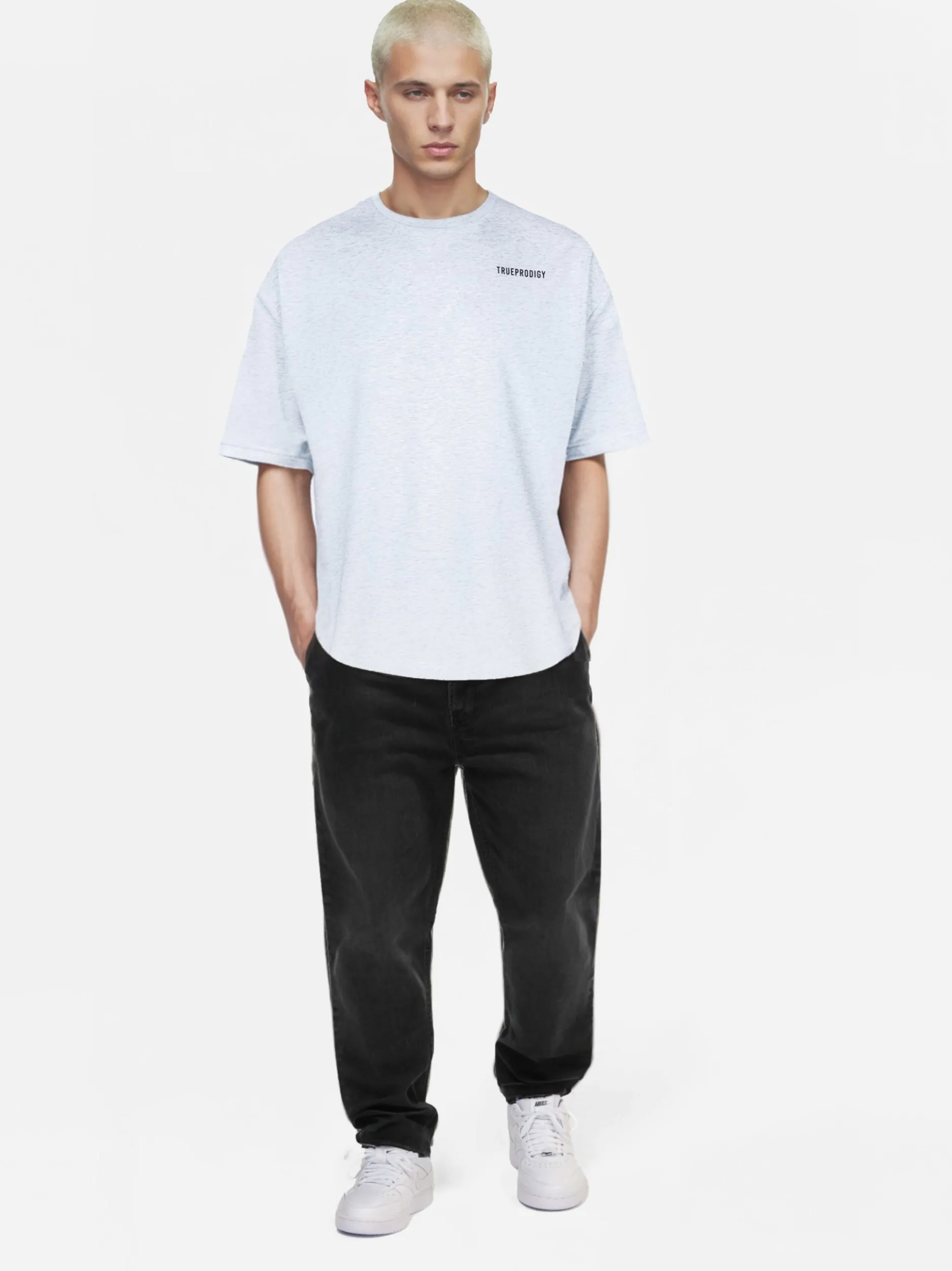 Trueprodigy Herren Oversize-Shirt - Lior in hellgrau